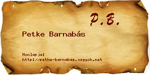 Petke Barnabás névjegykártya
