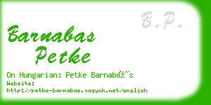 barnabas petke business card